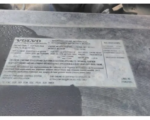 VOLVO D13J EPA 13 (MP8) ENGINE ASSEMBLY