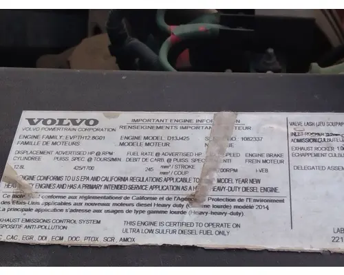VOLVO D13J EPA 13 (MP8) ENGINE ASSEMBLY