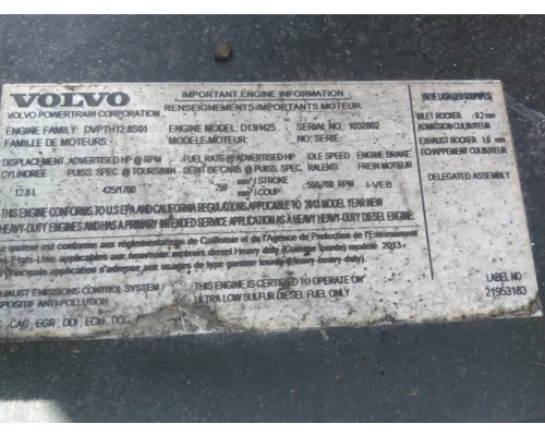 VOLVO D13J EPA 13 (MP8) ENGINE ASSEMBLY