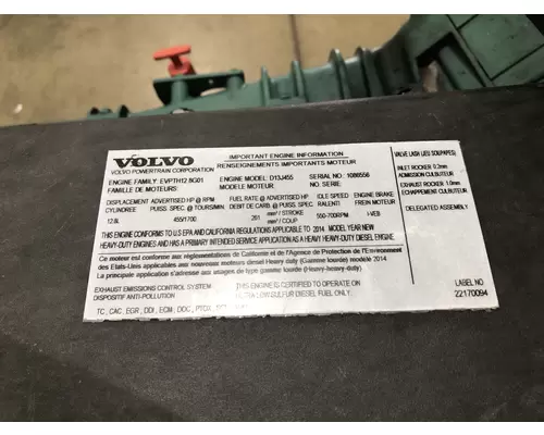 VOLVO D13J Engine Assembly