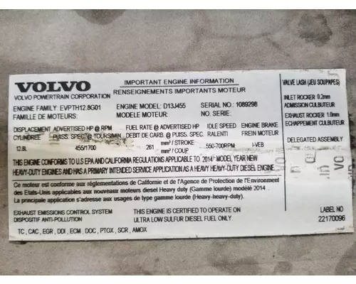 VOLVO D13J Engine Assembly