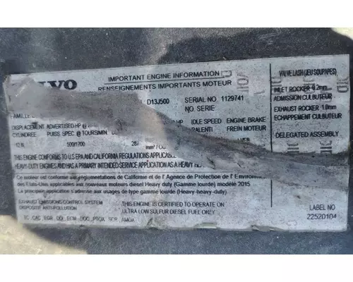 VOLVO D13J Engine Assembly