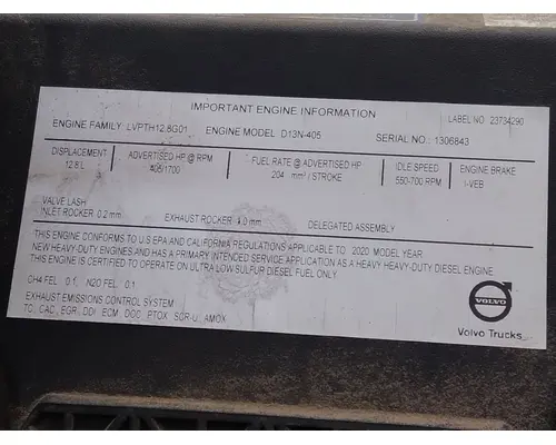 VOLVO D13M EPA 17 (MP8) ENGINE ASSEMBLY