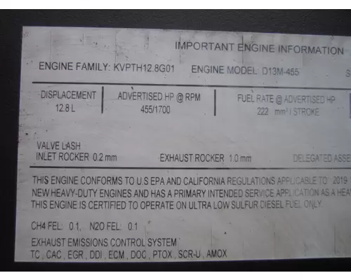 VOLVO D13M EPA 17 (MP8) ENGINE ASSEMBLY