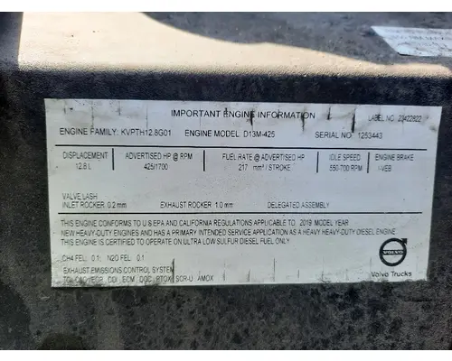 VOLVO D13M EPA 17 (MP8) ENGINE ASSEMBLY