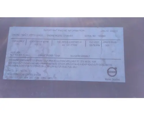 VOLVO D13M EPA 17 (MP8) ENGINE ASSEMBLY