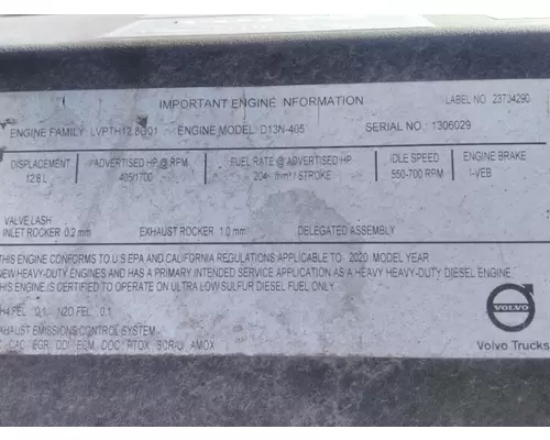 VOLVO D13N EPA 21 (MP8) ENGINE ASSEMBLY