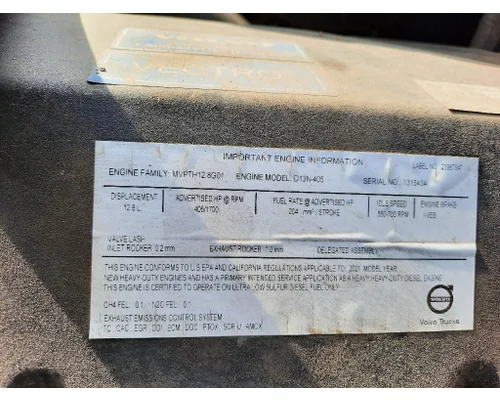 VOLVO D13N EPA 21 (MP8) ENGINE ASSEMBLY