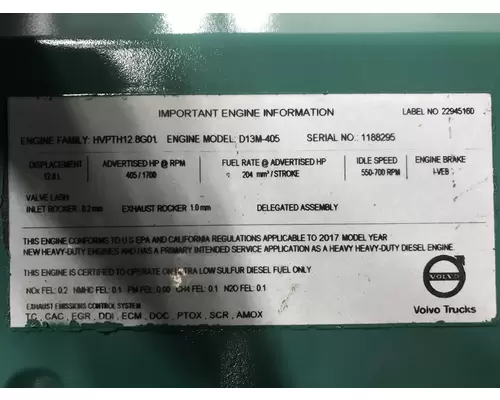 VOLVO D13 Engine Assembly