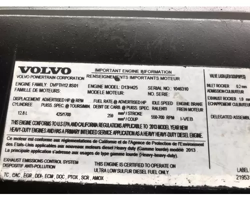 VOLVO D13 Engine Assembly