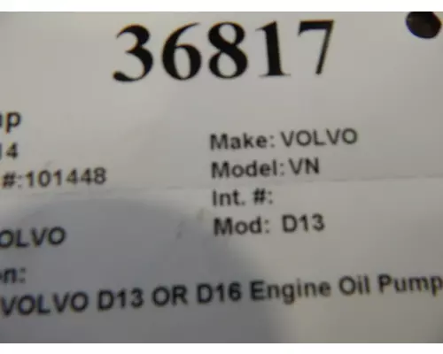 VOLVO D13 Oil Pump