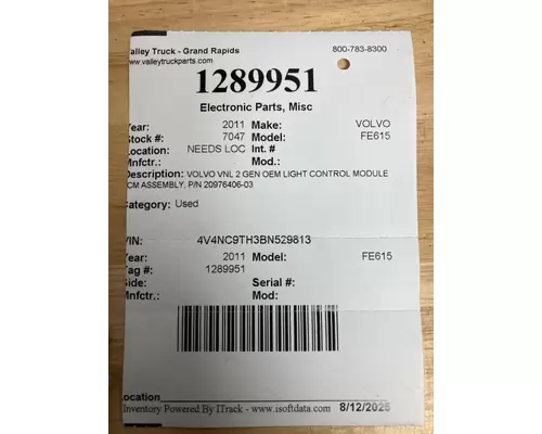 VOLVO FE615 Electronic Parts, Misc