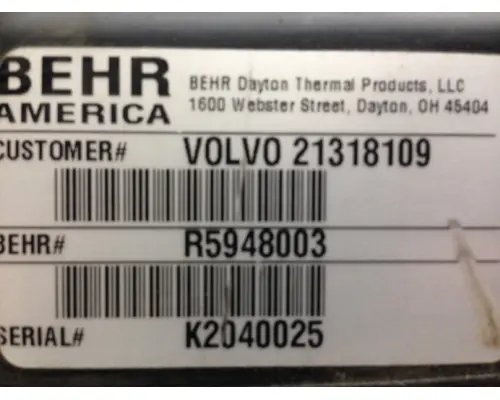 VOLVO FE615 Heater Assembly