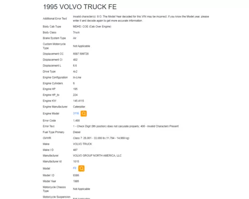 VOLVO FE Vehicle For Sale