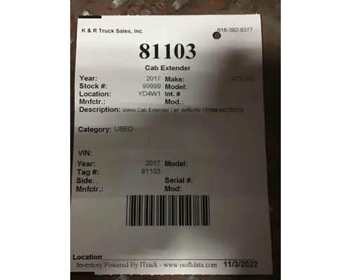 VOLVO International  Side Fairing