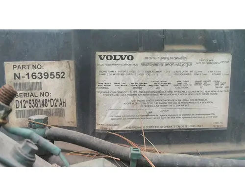 VOLVO VED12D (EGR) EPA 04 ENGINE ASSEMBLY