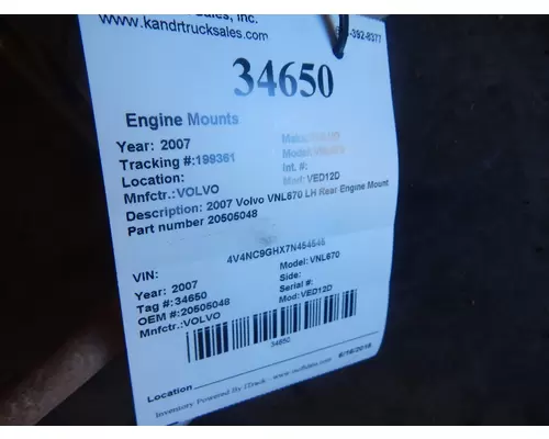 VOLVO VED12D Engine Mounts
