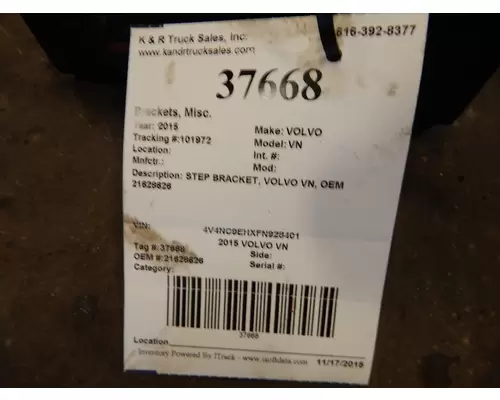 VOLVO VHD Brackets, Misc.