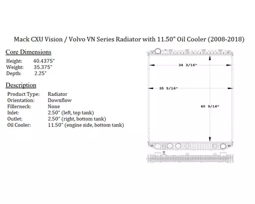 VOLVO VN Series Radiator