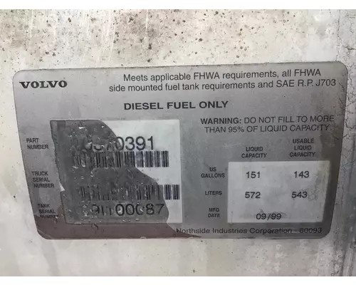 VOLVO VNL 1998-2003 FUEL TANK