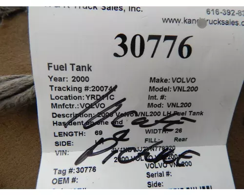 VOLVO VNL200 Fuel Tank