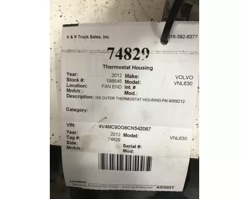 VOLVO VNL630 Thermostat Housing