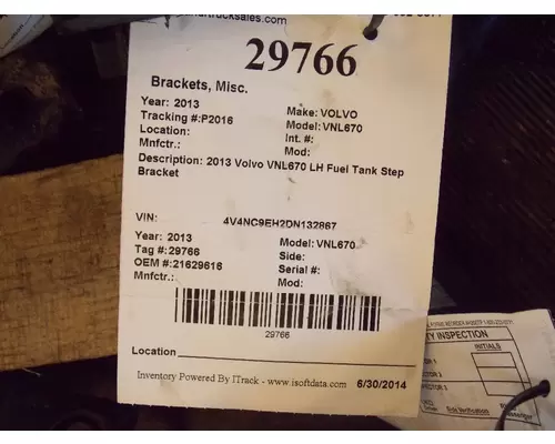 VOLVO VNL Brackets, Misc.