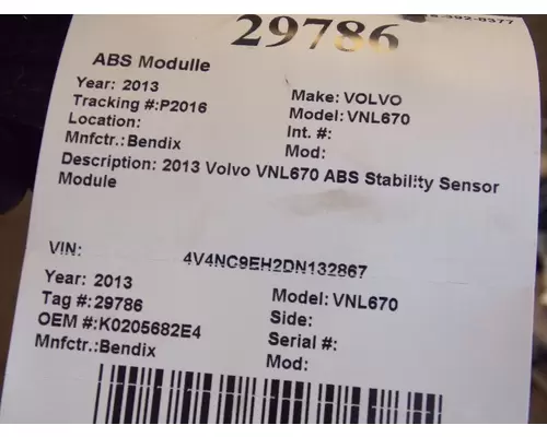 VOLVO VNL ECM (Brake & ABS)