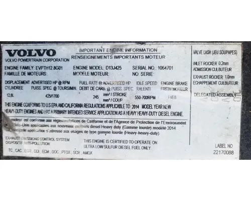 VOLVO VNL FRAME, FRONT