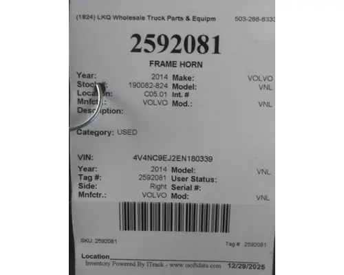 VOLVO VNL FRAME HORN