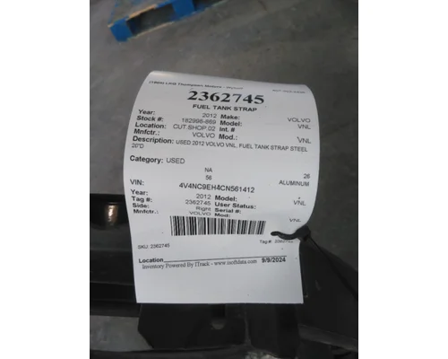 VOLVO VNL FUEL TANK STRAP