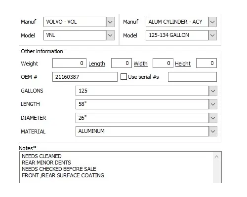 VOLVO VNL FUEL TANK
