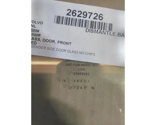 VOLVO VNL GLASS, DOOR, FRONT
