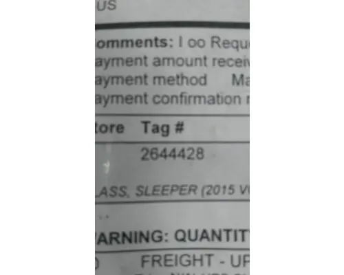 VOLVO VNL GLASS, SLEEPER