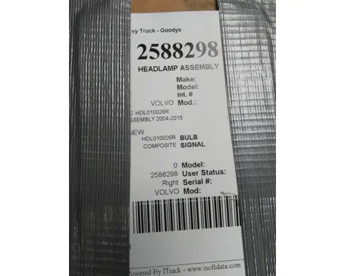 VOLVO VNL HEADLAMP ASSEMBLY