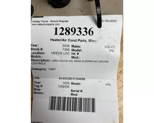VOLVO VNL HeaterAir Cond Parts, Misc
