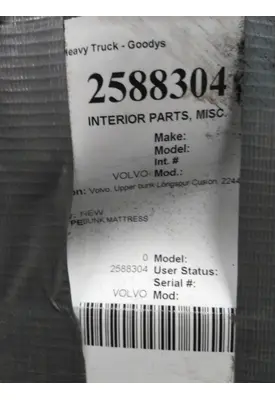 VOLVO VNL INTERIOR PARTS, MISC.
