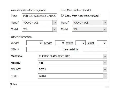 VOLVO VNL MIRROR ASSEMBLY CABDOOR