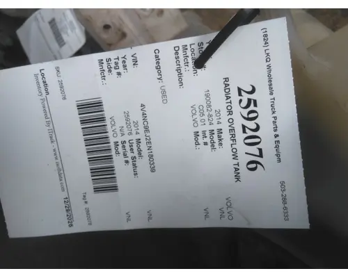 VOLVO VNL RADIATOR OVERFLOW TANK