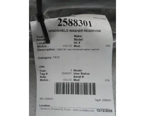 VOLVO VNL WINDSHIELD WASHER RESERVOIR