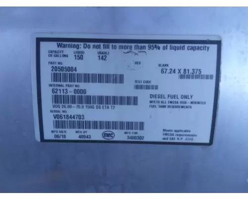 VOLVO VNM 1998-2003 FUEL TANK