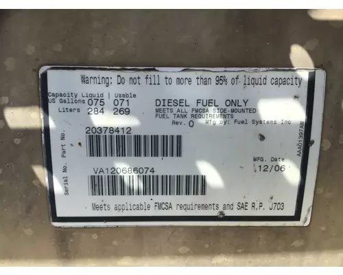 VOLVO VNM FUEL TANK