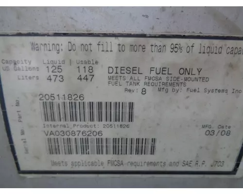 VOLVO VNM FUEL TANK