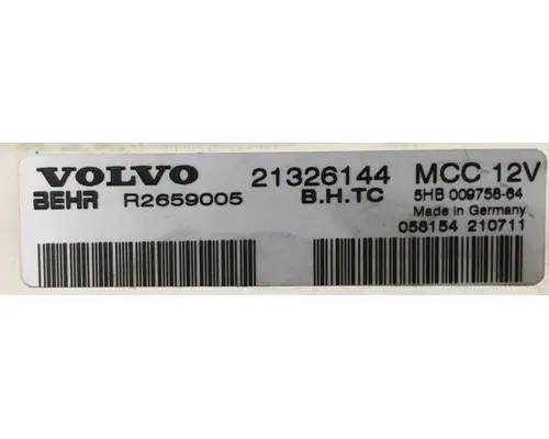 VOLVO VNM TEMPERATURE CONTROL