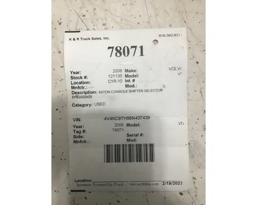 VOLVO VN 412 Shift Levers