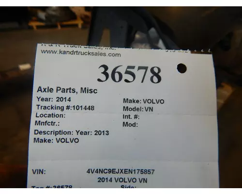 VOLVO VN Axle Parts, Misc, and seats