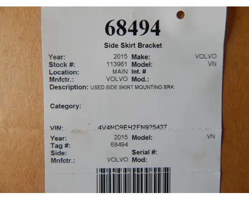 VOLVO VN Brackets, Misc.