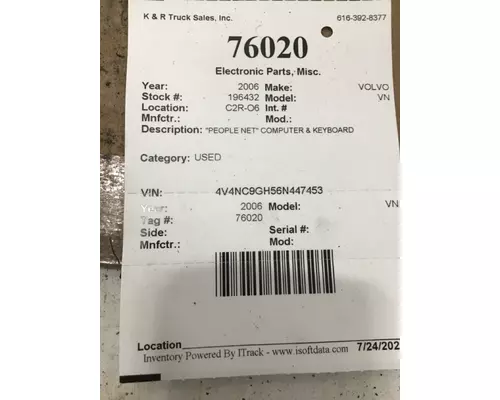 VOLVO VN Electronic Parts, Misc.