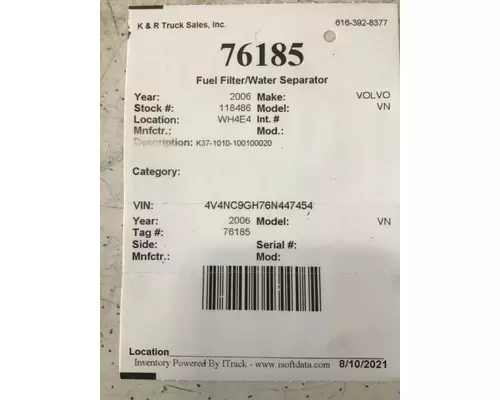 VOLVO VN Fuel FilterWater Separator