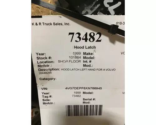 VOLVO VN Latches and Locks